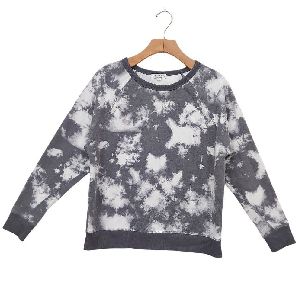 Grayson Threads Sweatshirt Womens XS Gray Tie Dye Crew Neck Fleece Comfy Cozy